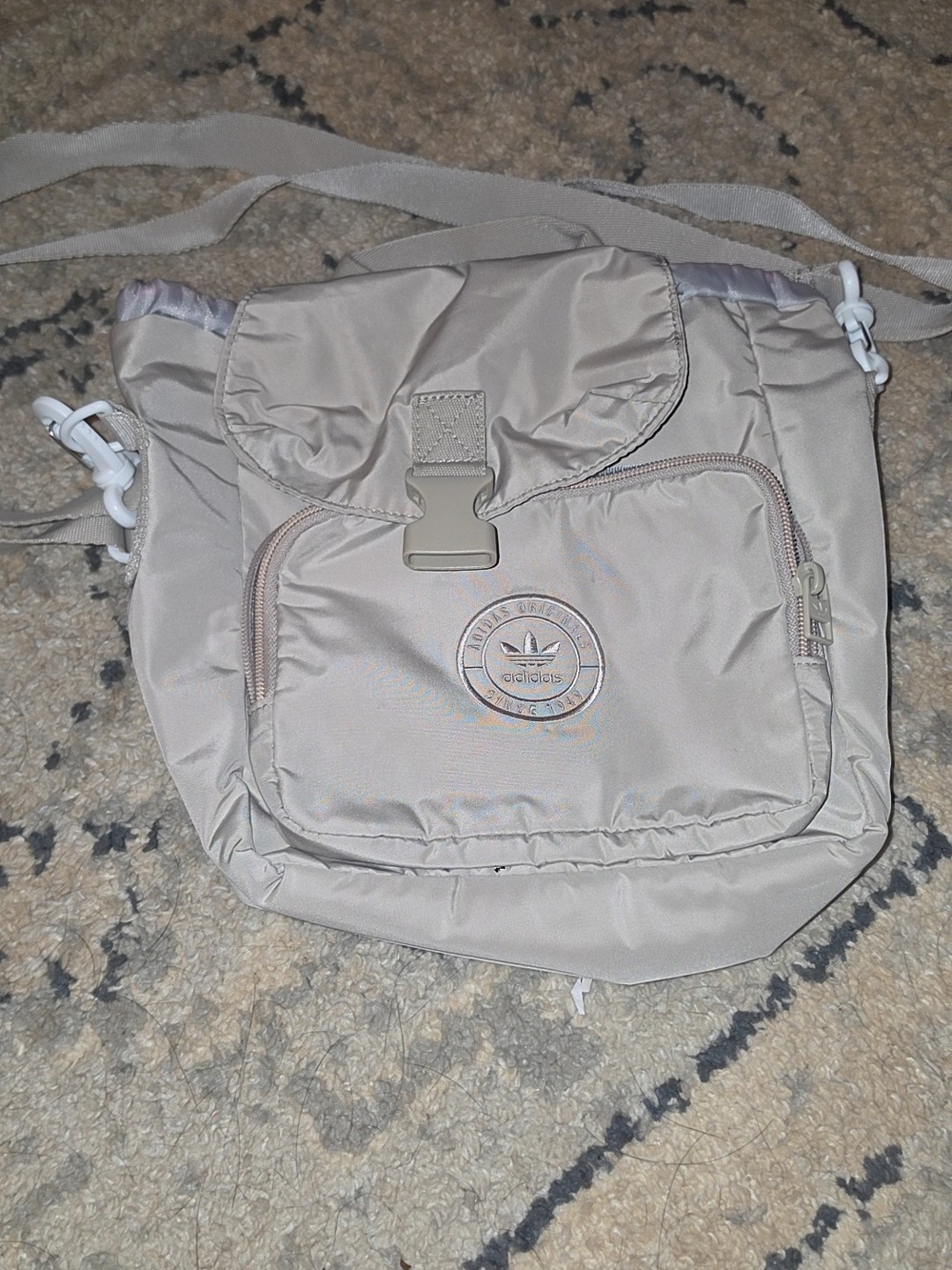 adidas Men’s Light Beige Belt Bag with Front Pocket